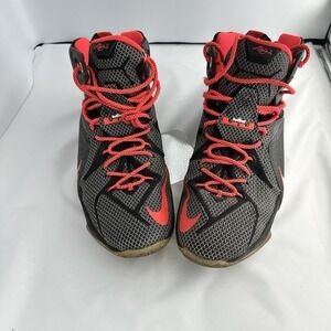 Nike LeBron Xii Black/White-Bright Crimson - SZ 15 Rare 684593 016